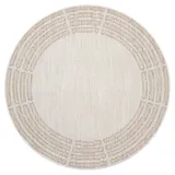 Carpet City Teppich »CLASICO 9068«, rund, 11 mm Höhe, Kurzflor, Hochtief-Muster, Boho, Wohnzimmer beige