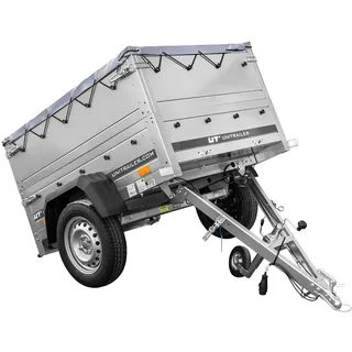 Neu Anhänger Garden Trailer 150 Kipp mit zusätzlichen Bordwänden, Stützrad und Flachplane