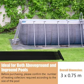Fantask Solarkollektor Poolheizung schwarz 300x75 cm