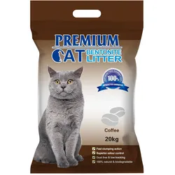 Premium-Katzenklumpstreu aus Bentonit - Kaffee für Katzen 20kg