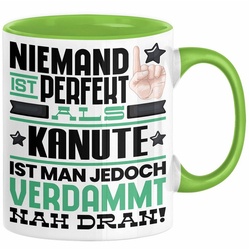 Trendation Tasse Kanute Geschenk Tasse Lustige Geschenkidee für Kanute Geburtstag Kaffe grün