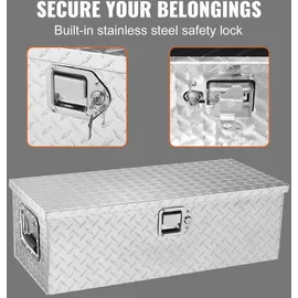 Vevor 762 x 330 x 244 mm Werkzeugkasten für Lkw-Ladefläche, Abschließbar 64 L Truckbox Werkzeugbox Aufbewahrungs-Werkzeugkasten, 30 kg Tragfähigkeit Werkzeugkiste Organizer für Wohnmobil, PKW usw.