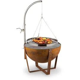 Blumfeldt Fire Globe Feuerschale mit Grill, 60cm, Stahl Rost