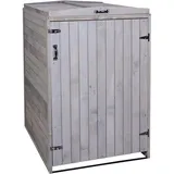 Mendler XL 1er-/2er-Mülltonnenverkleidung HWC-H74, Mülltonnenbox, erweiterbar 126x80x98cm Holz MVG ~ anthrazit-grau