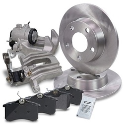 Atec 2x Bremsscheibe +Beläge +Bremssättel Hinterachse für Audi