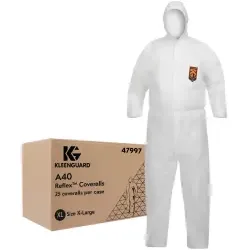KleenGuard® A40 Schutzanzug Reflex, Einweg, partikeldicht, weiß 47998 , 1 Karton = 25 Anzüge, Größe XXL