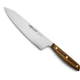 Arcos Chefmesser aus Edelstahl - Professionelles Küchenmesser zum Kochen, Griff aus 100% natürlichem Ovengkol-Holz FSC, Klinge 210 mm - Braun, Serie Nordika