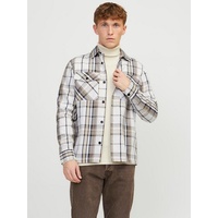 JACK & JONES Langarmhemd »JPRCCROY SPRING CHECK OVERSHIRT L/S SN«, Gr. XXL - N-Gr, falcon, , 21329217-XXL N-Gr