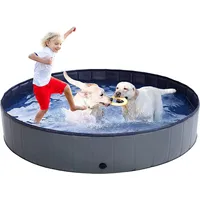 Dreamhigh® Hundepool fur Große Hunde 120 x 30cm, Rutschfestem Planschbecken Hund, Planschbecken Faltbar für Kinder und Große & Kleine Hunde
