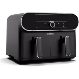 Klarstein AuraAir Color Touch Dual Heißluftfritteuse Schwarz/Silber
