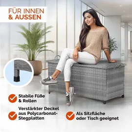 CASARIA Gartenbox Polyrattan Grau