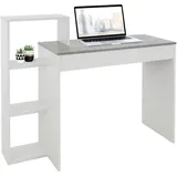 ML-Design Schreibtisch mit Regal Tischplatte in Beton-Optik 110x72x40cm aus Holz
