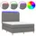 vidaXL Boxspringbett mit Matratze & LED Dunkelgrau 140x200 cm Stoff