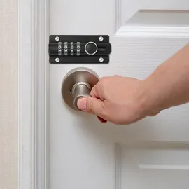 HMF Riegelschloss 3591-02, Türriegel mit 4-stelligem Zahlencode aus Zinklegierung, 12,2 x 4 x 4,8 cm, Schwarz