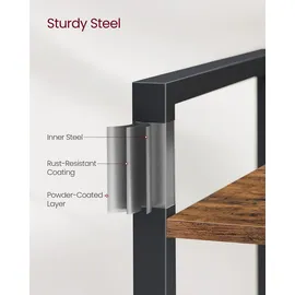 VASAGLE Bücherregal 62 x 24 x 165 cm Braun-Schwarz