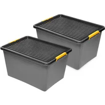 Kreher Technik Aufbewahrungsbox Solid Box 145 l 2-tlg. Grau