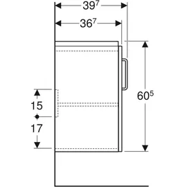 Geberit Renova Compact Unterschrank für Waschtisch, mit zwei Türen, hellgrau, 501.926.42.1