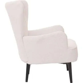 Mendler Lounge-Sessel HWC-K37 Bouclé 75 x 80 x 78 cm Weiß mit Kissen