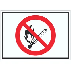 Feuer und offenes Licht verboten Symbol Aufkleber A1 (594x841mm)