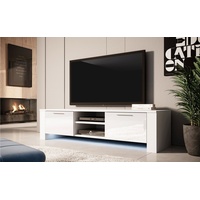 Luxusbetten24 Sideboard TV Lowboard Shine, mit LED-Beleuchtung weiß