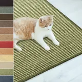 Floordirekt Sisal-Kratzteppich für Katzen 60 x 80 cm Heu | Grün