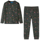 vidaXL Kinderpyjama mit Langen Ärmeln Khaki 128