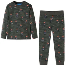 vidaXL Kinderpyjama mit Langen Ärmeln Khaki 128