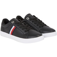 Tommy Hilfiger Damen Cupsole Sneaker Essential Stripes Court Schuhe, Schwarz (Black), 37