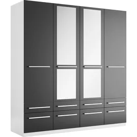 Priess Drehtürenschrank Barcelona 185 x 193 x 54 cm schwarz/weiß