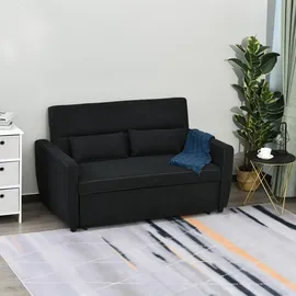 Homcom Schlafsofa 2-Sitzer mit Bettfunktion Wurfkissen Samtoptik