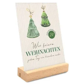 Brunnen Verlag Gießen Wir feiern Weihnachten Adventskalender mit Holzaufsteller