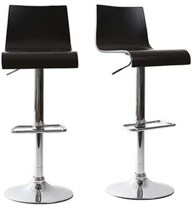 Tabouret de bar / cuisine noir moderne NEWSURF (lot de 2)