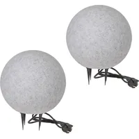 H4L Kugelleuchte Kugellampe Gartenlampe Außenleuchte Stein Granit-Optik 2er Set