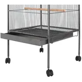vidaXL Vogelkäfig Schwarz 54x54x146 cm Stahl