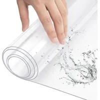 Woltu Tischfolie 1 mm aus PVC Glasklar Hochglanz Tischdecke