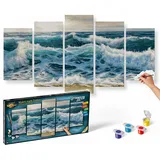 Schipper 609450865 - Malen nach Zahlen Stürmische See Polyptychon, 132 x 72 cm