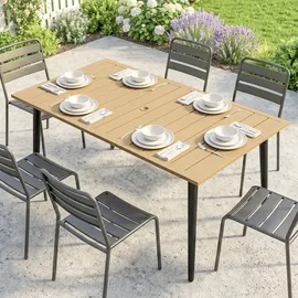 Outsunny Gartentisch 150 x 90 x 73 cm Braun
