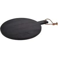 Wellhome Rundes Schneidebrett Gummiholz 1-tlg. Ø 40 cm Schwarz