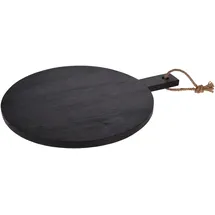 Wellhome Rundes Schneidebrett Gummiholz 1-tlg. Ø 40 cm Schwarz