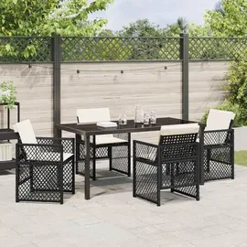 vidaXL Garten Essgruppe 5-tlg. Schwarz