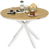 Outsunny Gartentisch Ø 118 x 74 cm Teak/beige