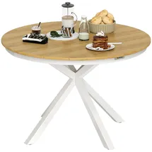 Outsunny Gartentisch Ø 118 x 74 cm Teak/beige