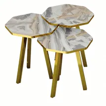 JV Möbel Moderner Grau Holz/Metall 38 x 50 x 38 cm