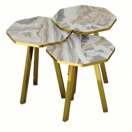 JV Möbel Moderner Grau Holz/Metall 38 x 50 x 38 cm