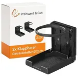 PRO PLUS 2x Getränkehalter Auto bis Ø 7,5 cm Getränkedosen und Becherhalter Flaschenhalter passt für Flaschen Aufgeklappt 9x9x9cm