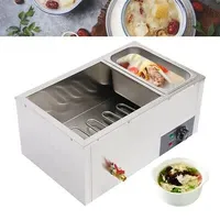 Dampftisch Elektrisch SpeisenwäRmer WarmhaltebehäLter Wasser Bad Warmhalter WäRmebehäLter Warmwasserbad 3 Pan Gastronomie Wasserbad Gastro Buffet WäRmer 3 * 7L SpeisewäRmer Elektrischer Dampfgarer