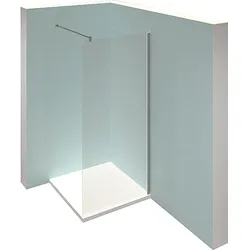 Walk-In Duschabtrennung Hüppe Design pure, 1 Seitenwand mit 1 Stabilisierungsstange (Ausführung: Walk-In Glasduschwand Hüppe Design 790-810x2000x6mm)