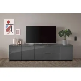 Stella Trading Santorin TV-Lowboard 226 x 55 x 40 cm Anthrazit Glas