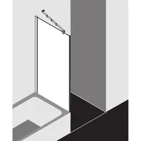 Kermi Filia XP Seitenwand FXTVD08017VYK 80 x 175 cm, silber hochglanz, ESG Opaco Clean, verkürzt neben Badewanne