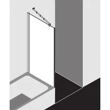 Kermi Filia XP Seitenwand FXTVD08017VYK 80 x 175 cm, silber hochglanz, ESG Opaco Clean, verkürzt neben Badewanne